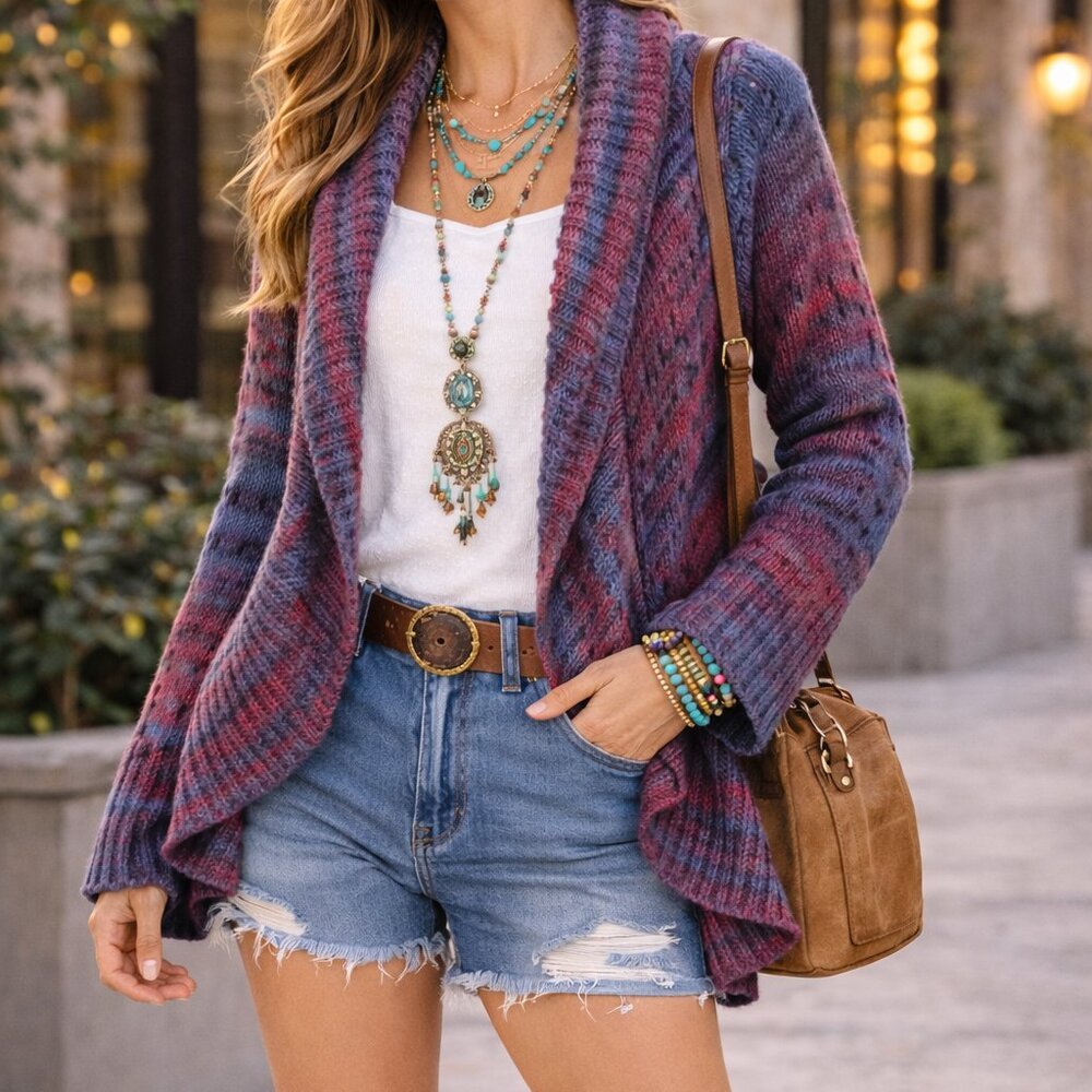 NWT Nostalgia Long-sleeve Cardigan Sweater  #NHD13